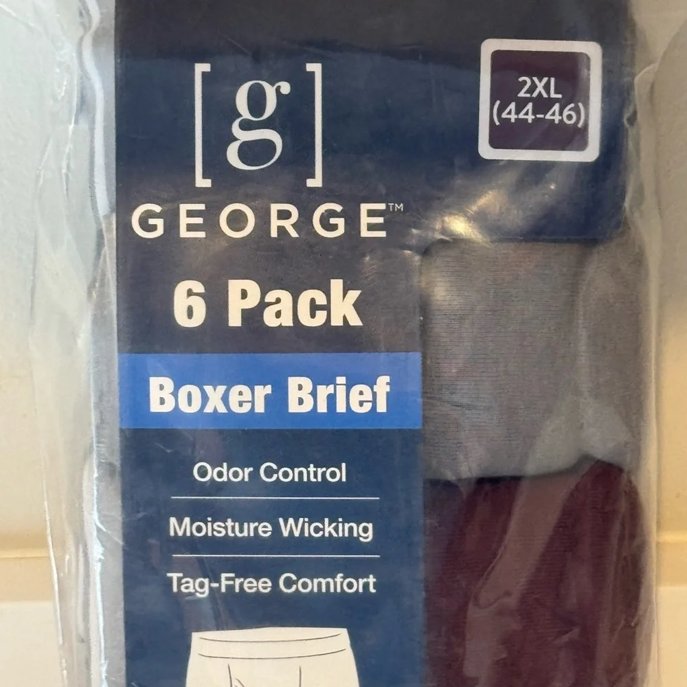 George 6 Pack Boxer Briefs - Gray‎ and Maroon Size 2XL